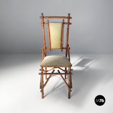 Load image into Gallery viewer, Chairs in fabric and bamboo, 1930s