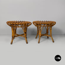 画像をギャラリービューアに読み込む, Stools in rattan, 1960s