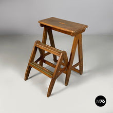 Load image into Gallery viewer, Stool ladder in wood, 1930s
