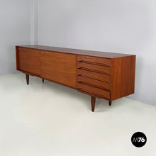 Load image into Gallery viewer, Wooden sideboard with drawers and sliding doors, 1960s