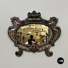 画像をギャラリービューアに読み込む, Oval wall mirror in silvered copper, early 1900s