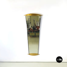 画像をギャラリービューアに読み込む, Full-length wall mirror in wood and metal, 1980s