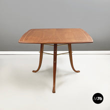 画像をギャラリービューアに読み込む, Coffee table in wood and brass, 1960s