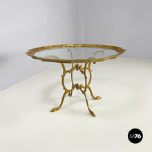 画像をギャラリービューアに読み込む, Coffee table in glass and brass, 1960s