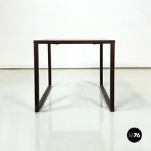 画像をギャラリービューアに読み込む, Square coffee table in travertine and metal, 1970s