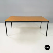 Charger l'image dans la galerie, Dining table or desk in wood and black metal, 1980s