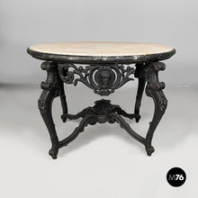 Charger l'image dans la galerie, Coffe table in wood and marble, late 1900th