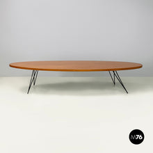 画像をギャラリービューアに読み込む, Coffee table in wood and black metal, 1960s