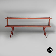 画像をギャラリービューアに読み込む, Bench in red wood, 1930s