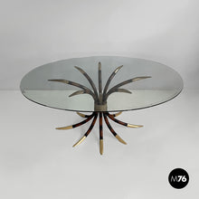 Carica l'immagine nel visualizzatore di Gallery, Dining table in bamboo and glass , 1980s