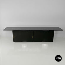 画像をギャラリービューアに読み込む, Glossy black Sheraton sideboard by Giotto Stoppino and Lodovico Acerbis for Acerbis, 1980s