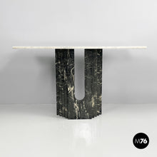Charger l'image dans la galerie, Green and white marble console, 1980s