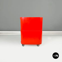 将图片加载到图库查看器,Red plastic modular chest of drawers by Anna Castelli for Kartell, 1970s