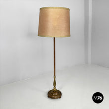 将图片加载到图库查看器,Velvet and brass floor lamp, 1940s