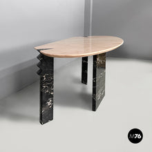 Charger l'image dans la galerie, Wall console in black and pink marble, 1980s