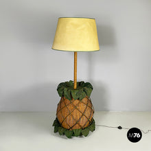 画像をギャラリービューアに読み込む, Pineapple floor lamp in wicker, 1970s