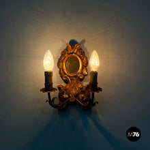 Charger l'image dans la galerie, Wall lamps in gilded wood and mirror, 1700s
