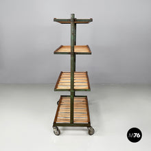 将图片加载到图库查看器,Cart in wood and green metal, 1920s