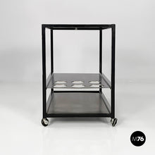 将图片加载到图库查看器,Cart in steel and black metal, 1980s