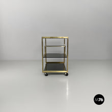 Carica l'immagine nel visualizzatore di Gallery, Brass and smoked glass bar cart, 1970s