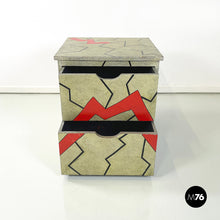 将图片加载到图库查看器,Chest of drawers in gray wood with broken stripes, 1990s