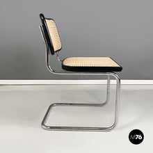 将图片加载到图库查看器,Chair in straw, black wood and steel, 1960s