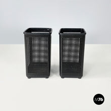 将图片加载到图库查看器,Black metal and plastic baskets by Neolt, 1980s