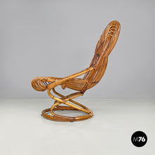 画像をギャラリービューアに読み込む, Rattan armchair Tre Cerchi by Tito Agnoli for Bonacina, 1960s