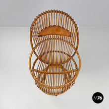 画像をギャラリービューアに読み込む, Rattan armchair Tre Cerchi by Tito Agnoli for Bonacina, 1960s