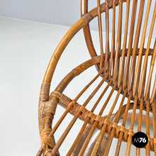 画像をギャラリービューアに読み込む, Rattan armchair Tre Cerchi by Tito Agnoli for Bonacina, 1960s