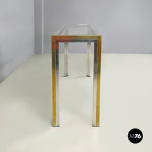 画像をギャラリービューアに読み込む, Console in glass, brass and steel by Nanda Vigo, 1970s