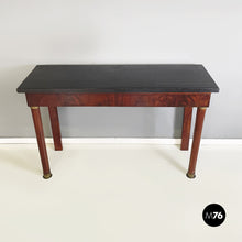 画像をギャラリービューアに読み込む, Empire console in black marble, bronze and wood, 1820-1830s