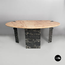 Load image into Gallery viewer, Wall console in black and pink marble, 1980s