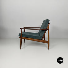 画像をギャラリービューアに読み込む, Green velvet armchairs, 1950s
