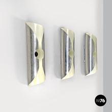 画像をギャラリービューアに読み込む, Cylindrical wall lamps in chromed metal, 1970s
