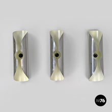 画像をギャラリービューアに読み込む, Cylindrical wall lamps in chromed metal, 1970s