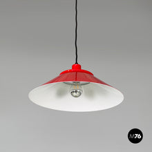 Load image into Gallery viewer, Chandelier in glass, red and white metal, 1970s