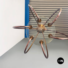Load image into Gallery viewer, Chandelier in copper and glass, 1940s
