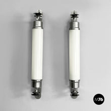 Load image into Gallery viewer, Wall lamps in opaline glass and metal, 1930s