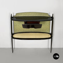 画像をギャラリービューアに読み込む, Console in wood, fabric and straw, 1950s