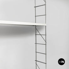 Load image into Gallery viewer, Modular wall bookcase in white metal and steel, 1980s