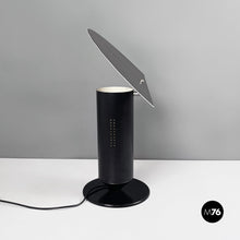 Load image into Gallery viewer, Matte black and glossy white metal table lamp, 1980s