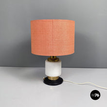 画像をギャラリービューアに読み込む, Glass and fabric table lamp by Stilnovo, 1960s