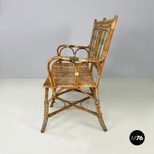 画像をギャラリービューアに読み込む, Two-seater outdoor bench in rattan, early 1900s