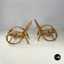 Carica l'immagine nel visualizzatore di Gallery, Armchairs in rattan, 1960s