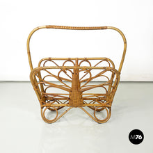 画像をギャラリービューアに読み込む, Magazine rack in rattan, 1960s