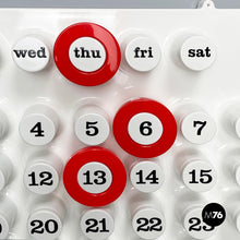 Charger l'image dans la galerie, Red rings for the perpetual wall calendar by Ring A Date, 2020s