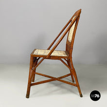 Load image into Gallery viewer, Chairs in rattan and straw, 1960s