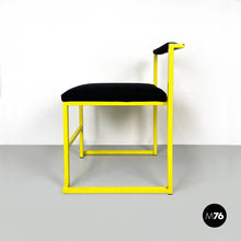 将图片加载到图库查看器,Chair with black fabric and yellow metal, 1980s