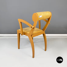 Carica l'immagine nel visualizzatore di Gallery, Yellow fabric and wooden chair by Bros/s, 1980s